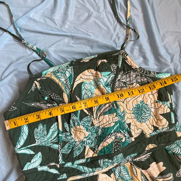 Unsubscribed Quilted Floral Pinafore Midi Dress Size 4 NWT - Picture 8 of 9